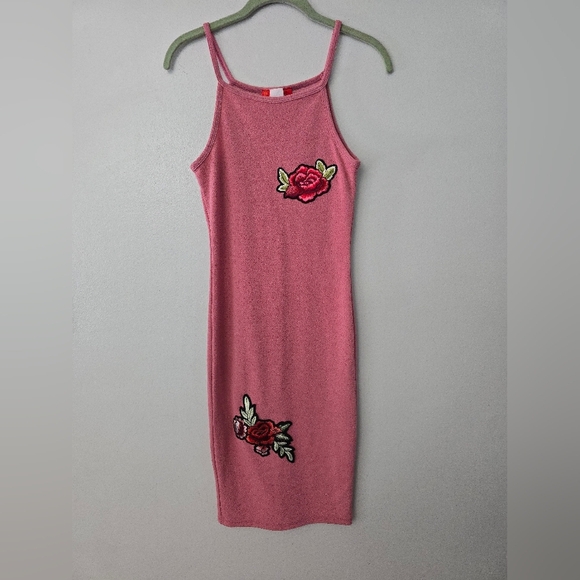 VTG Y2K Rainbow Floral Dress Small Pink Spaghetti Strap - Picture 1 of 10